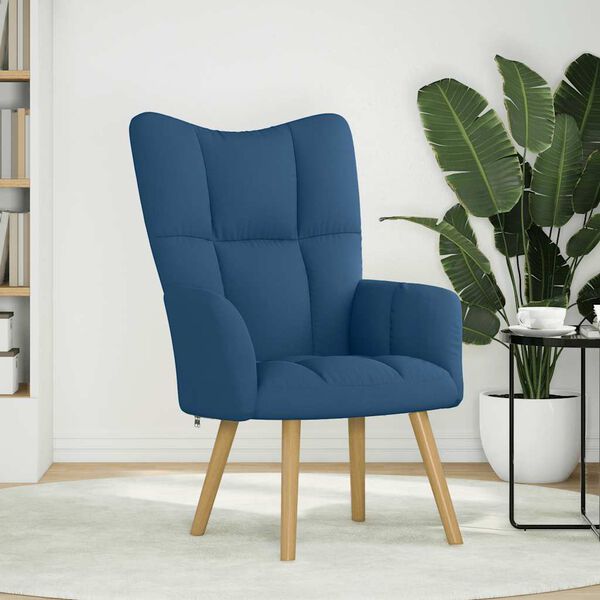 vidaXL Relaxstoel stof blauw