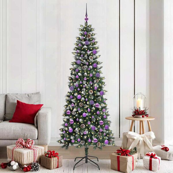 vidaXL Kunstkerstboom met 300 LED Groen 210 cm PVC en Plastic en Staal