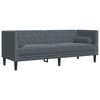 vidaXL 3-delige Loungeset Chesterfield en bolsters fluweel donkergrijs