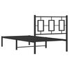 vidaXL Bedframe met hoofdbord metaal zwart 90x200 cm
