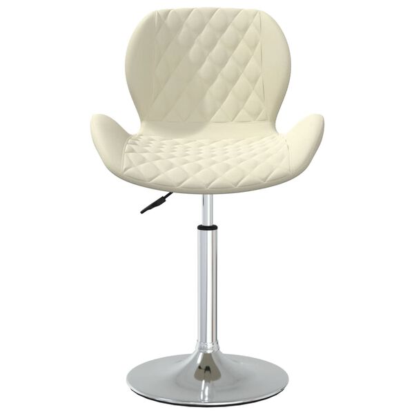 vidaXL Eetkamerstoelen draaibaar 4 st fluweel cr&egrave;mekleurig