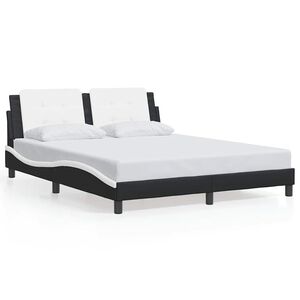 vidaXL Bedframe zonder matras "Zadar" kunstleer zwart en wit 160x200 cm
