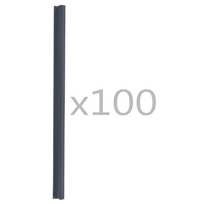 vidaXL 100 st Schuttingstrookklemmen PVC antraciet