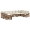vidaXL Tuinbankenset 10 pcs Beige poly rattan