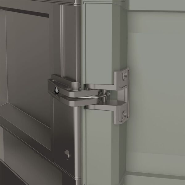 Keter Tuinkast met schappen Wood Grain 182 cm crème en taupe