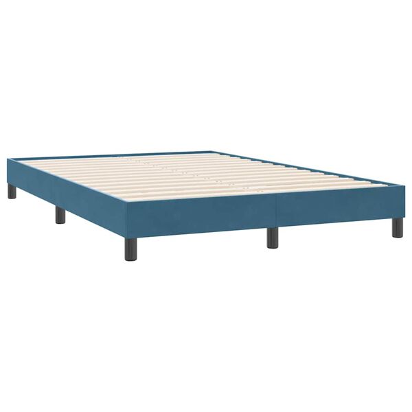 vidaXL Bedframe zonder matras 160x220 cm fluweel donkerblauw