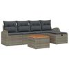 vidaXL Tuin Sofa Set met kussen met opslag 6 pcs Grijs Poly riet