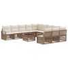 vidaXL Tuinbankenset 12 pcs Beige poly rattan