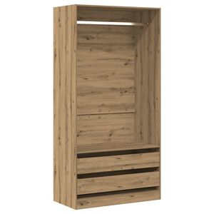 vidaXL Kledingkast 100x50x200 cm bewerkt hout artisanaal eikenkleurig