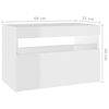 vidaXL Nachtkastjes 2 st LED-verlichting 60x35x40 cm hoogglans wit