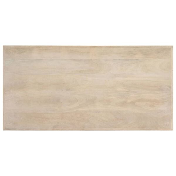 vidaXL Eettafel 120x60x75 cm massief mangohout wit