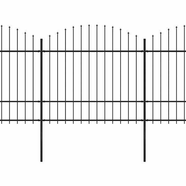 vidaXL Tuinhek met speerpunt staal 1248x175 cm zwart