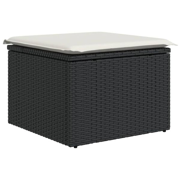 vidaXL 6-delige Loungeset met kussens poly rattan zwart