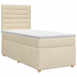 vidaXL Boxspringbed met matras Cr&egrave;mekleurig 80 x 200 cm Stof