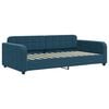 vidaXL Slaapbank met onderschuifbed en lades 90x200 cm fluweel blauw