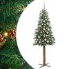 vidaXL Slanke Kerstboom Groen 180 cm PVC en massief dennenhout