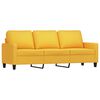 vidaXL 3-delige Loungeset met kussens stof lichtgeel