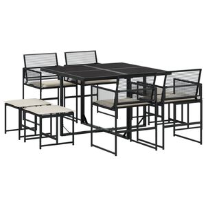 vidaXL 9-delige Tuinset poly rattan zwart