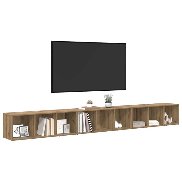vidaXL Tv-meubelset 3 pcs Artisan Eiken 37 x 35 x 107 cm Bewerkt hout
