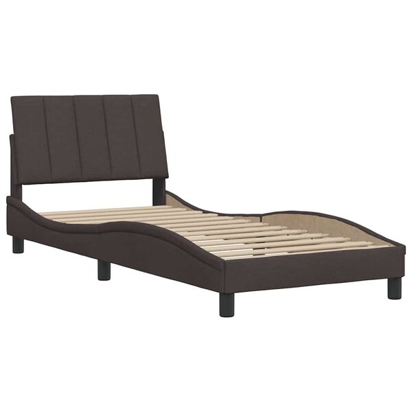 vidaXL Bedframe zonder matras "Hanko" 90x190 cm stof donkerbruin