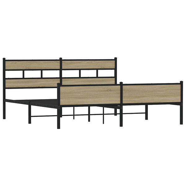 vidaXL Bedframe zonder matras metaal sonoma eikenkleurig 183x213 cm