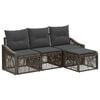 vidaXL Tuinbankenset 4 st Grijs poly rattan