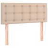 vidaXL Boxspring met matras kunstleer cappuccinokleurig 90x200 cm