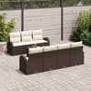 vidaXL Tuin Sofa Set met kussen 8 pcs Bruin, Crème 55 x 55 x 37 cm