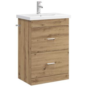 vidaXL Badkamermeubelset Artisanaal eiken 61 x 40 x 84,5 cm