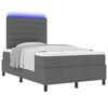 vidaXL Boxspring bed met matras met LED Donkergrijs 120 x 190 cm Stof