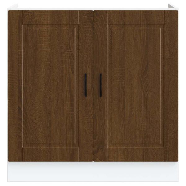 vidaXL Spoelbakonderkast Porto 80x46x81,5 cm bewerkt hout bruin eiken