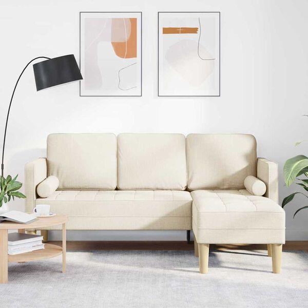 vidaXL Bankstel met kussen Linnen Polyester