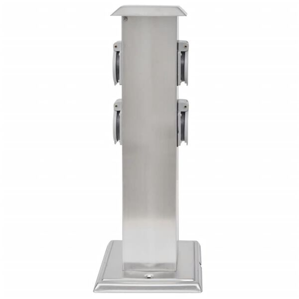 vidaXL Buitenstopcontact op zuil roestvrij staal