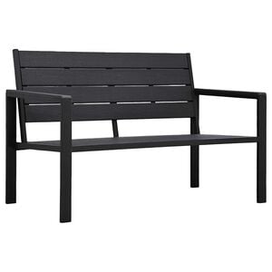 vidaXL Tuinbank hout-look 120 cm HDPE zwart