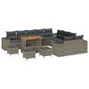 vidaXL Tuin Sofa Set met kussen 14 pcs Grijs poly rattan