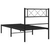 vidaXL Bedframe met hoofdbord metaal zwart 100x190 cm