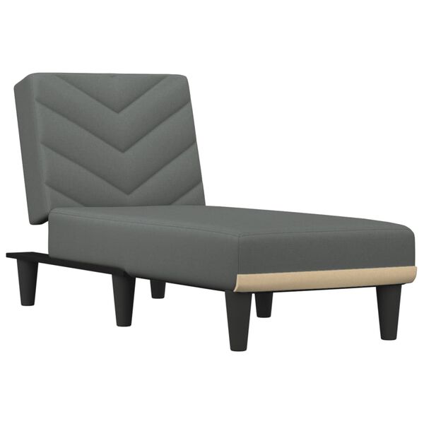 vidaXL Chaise longue stof donkergrijs