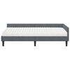 vidaXL Hoekbedframe met Matras Anders 2 pcs Grijs Fluweel