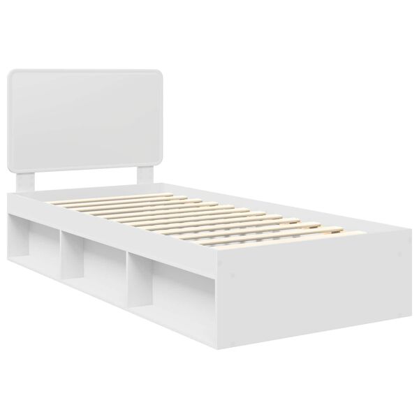 vidaXL Bedframe met hoofdeinde Wit 100 x 200 cm Massief grenenhout