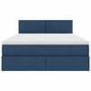 vidaXL Opbergbed met LED met matras Blauw 140 x 190 cm Polyester