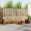 vidaXL Sofa-Sets 7 pcs Natuurlijk en Beige Massief Acaciahout