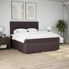 vidaXL Boxspring met matras stof donkerbruin 200x200 cm