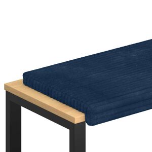 vidaXL Bankkussen Pluche Corduroy Marineblauw Diepte 35 cm