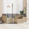 vidaXL Tuin Sofa Set met kussen met opslag 7 pcs Beige Poly Rattan