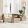 vidaXL Tuin Sofa Set met kussen 6 pcs Beige poly rattan