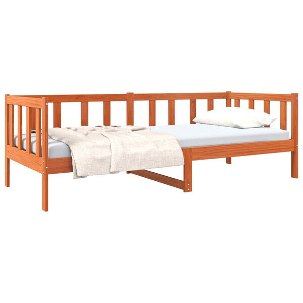 vidaXL Bedframe met hoofdeinde Wasbruin 80 x 200 cm Massief grenenhout