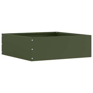 vidaXL Gazonrand 40 x 40 x 13 cm Staal Olijfgroen
