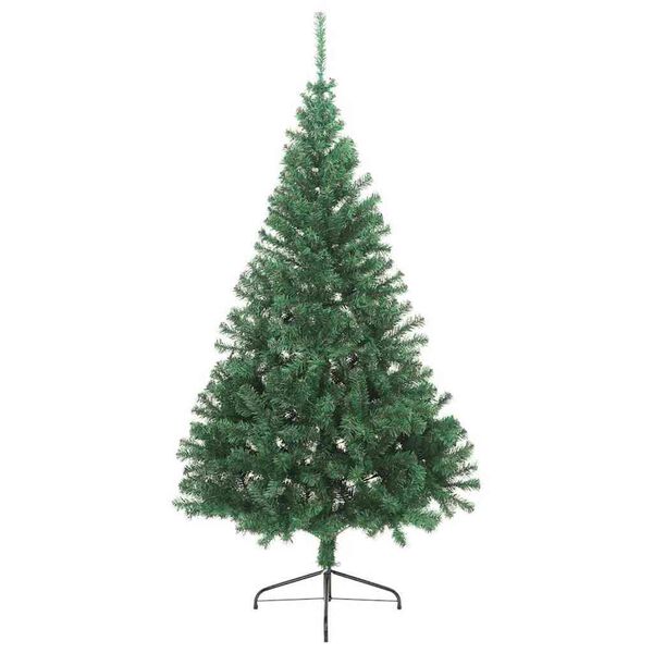vidaXL Kunstmatig Voorverlicht Kerstboom met 300 LED Groen 180 cm PVC