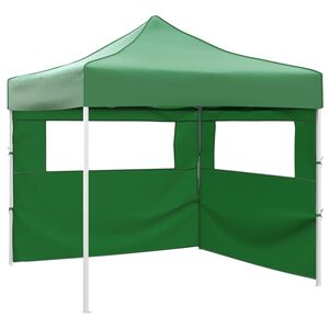 vidaXL Vouwtent met 2 wanden 3x3 m groen