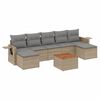 vidaXL 8-delige Loungeset met kussens poly rattan gemengd beige